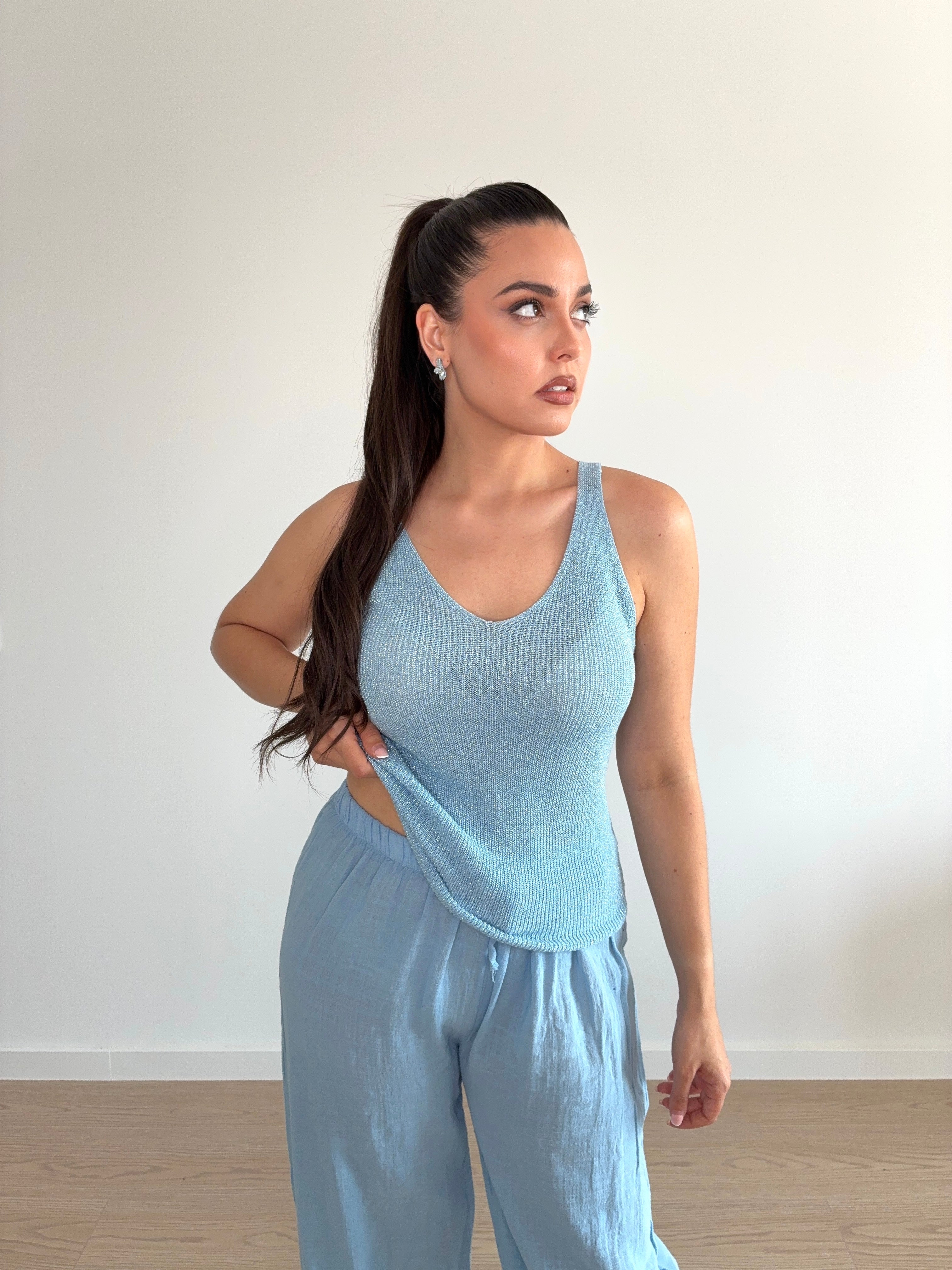 Blusa de hilo de brillo