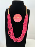 Collar Etiopía rosa y dorado