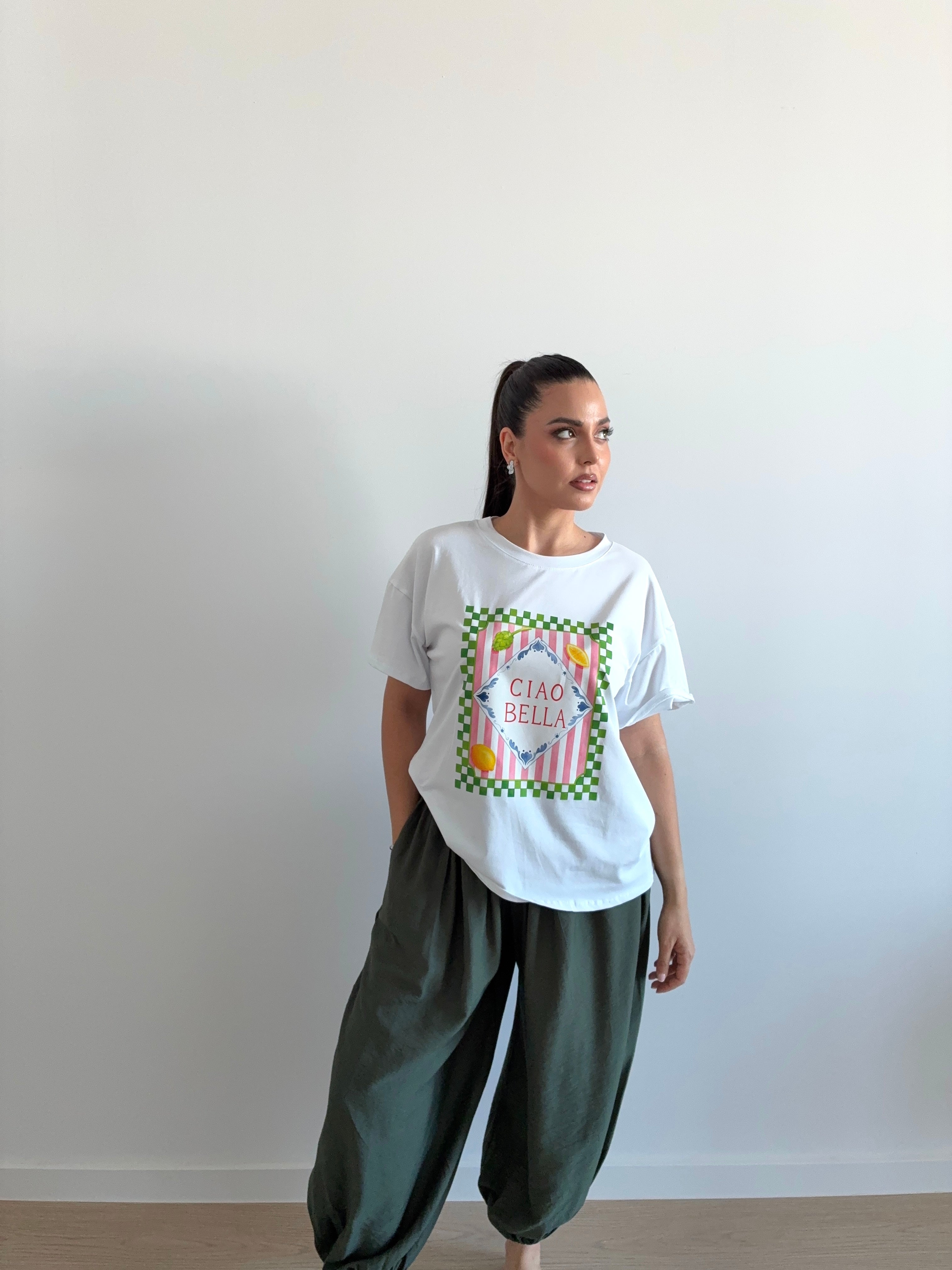 Camiseta básica oversize Ciao Bella