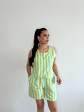 Conjunto pantalón y blusa de rayas