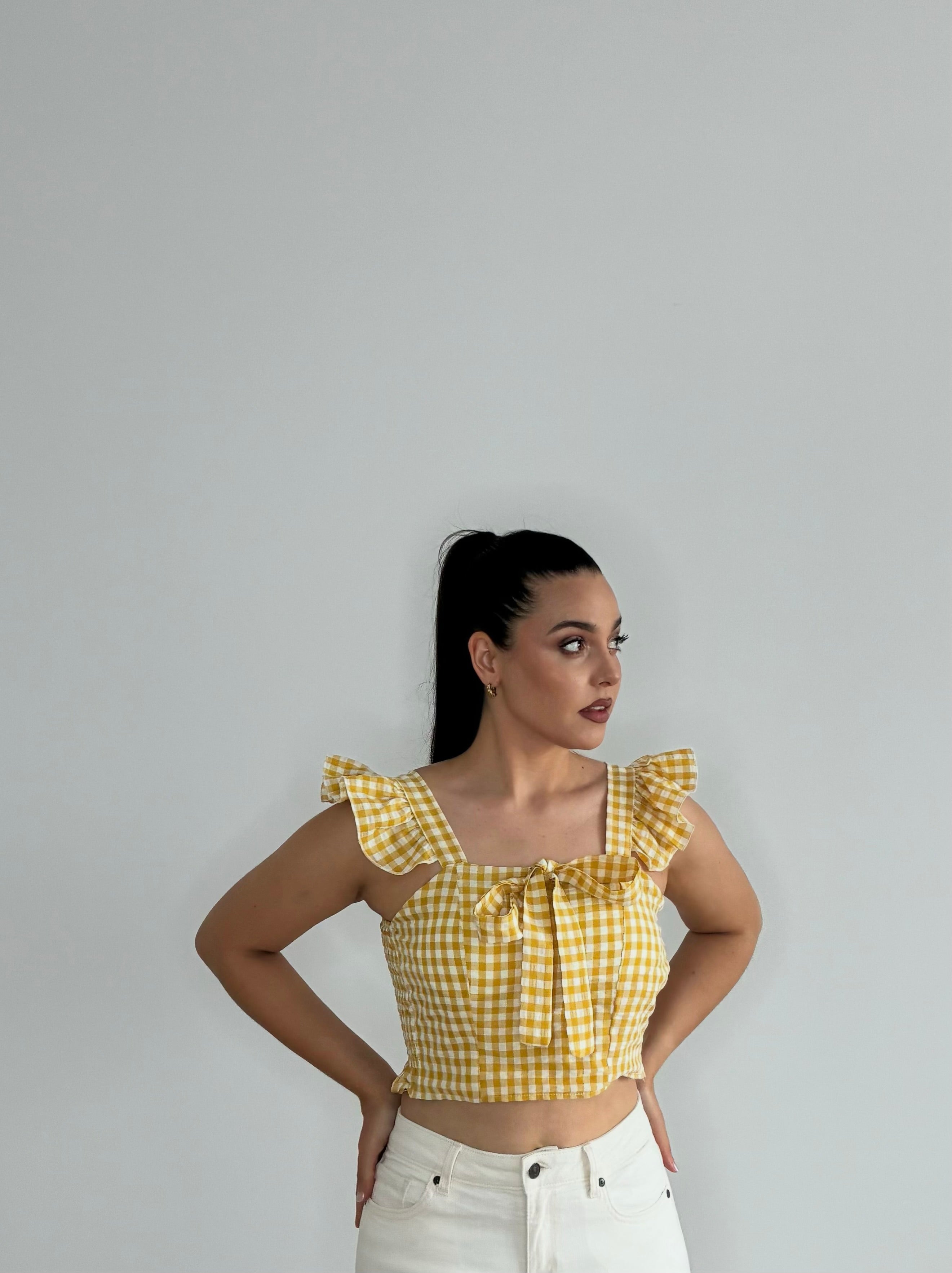 Top vichy amarillo