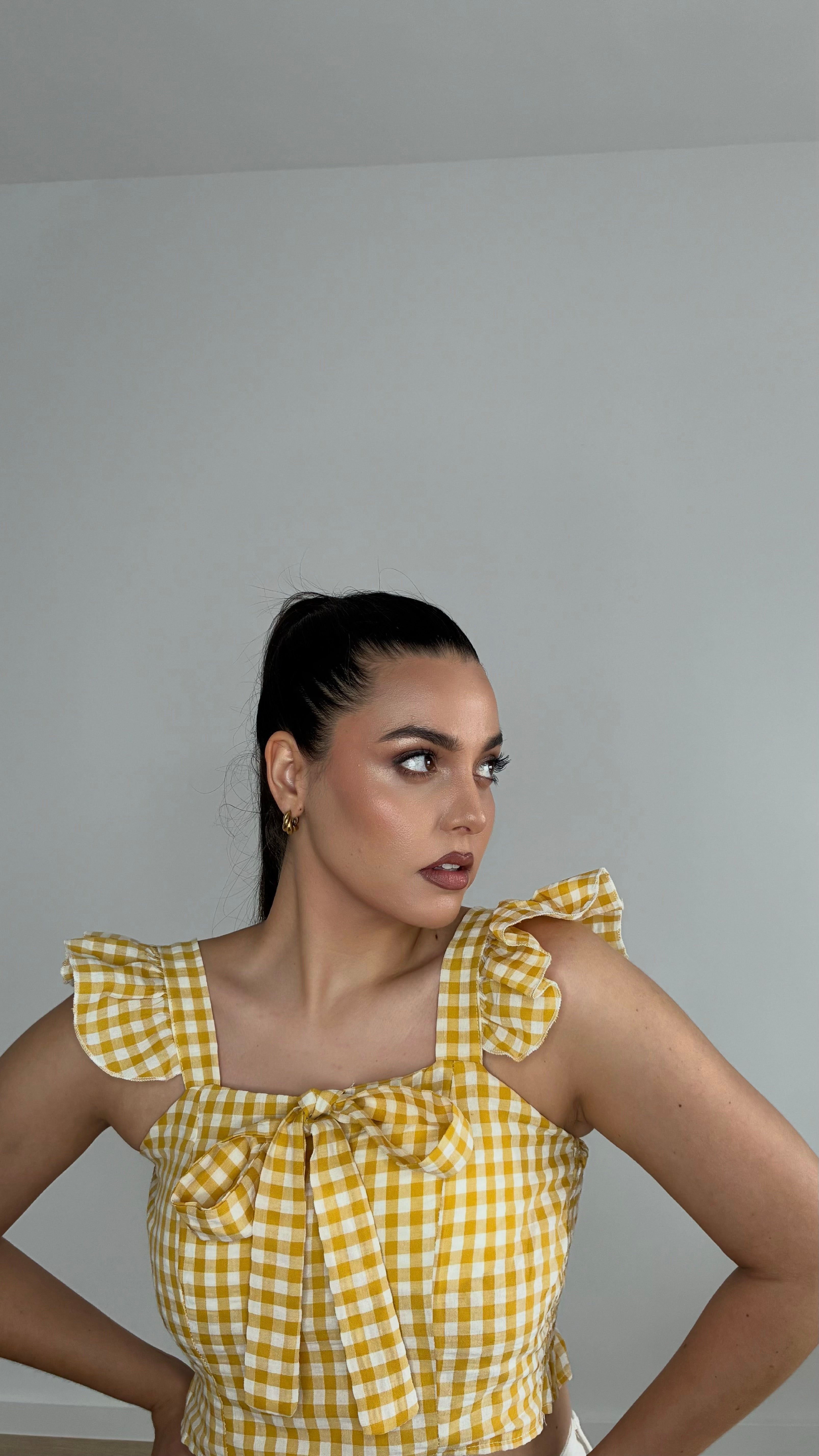 Top vichy amarillo