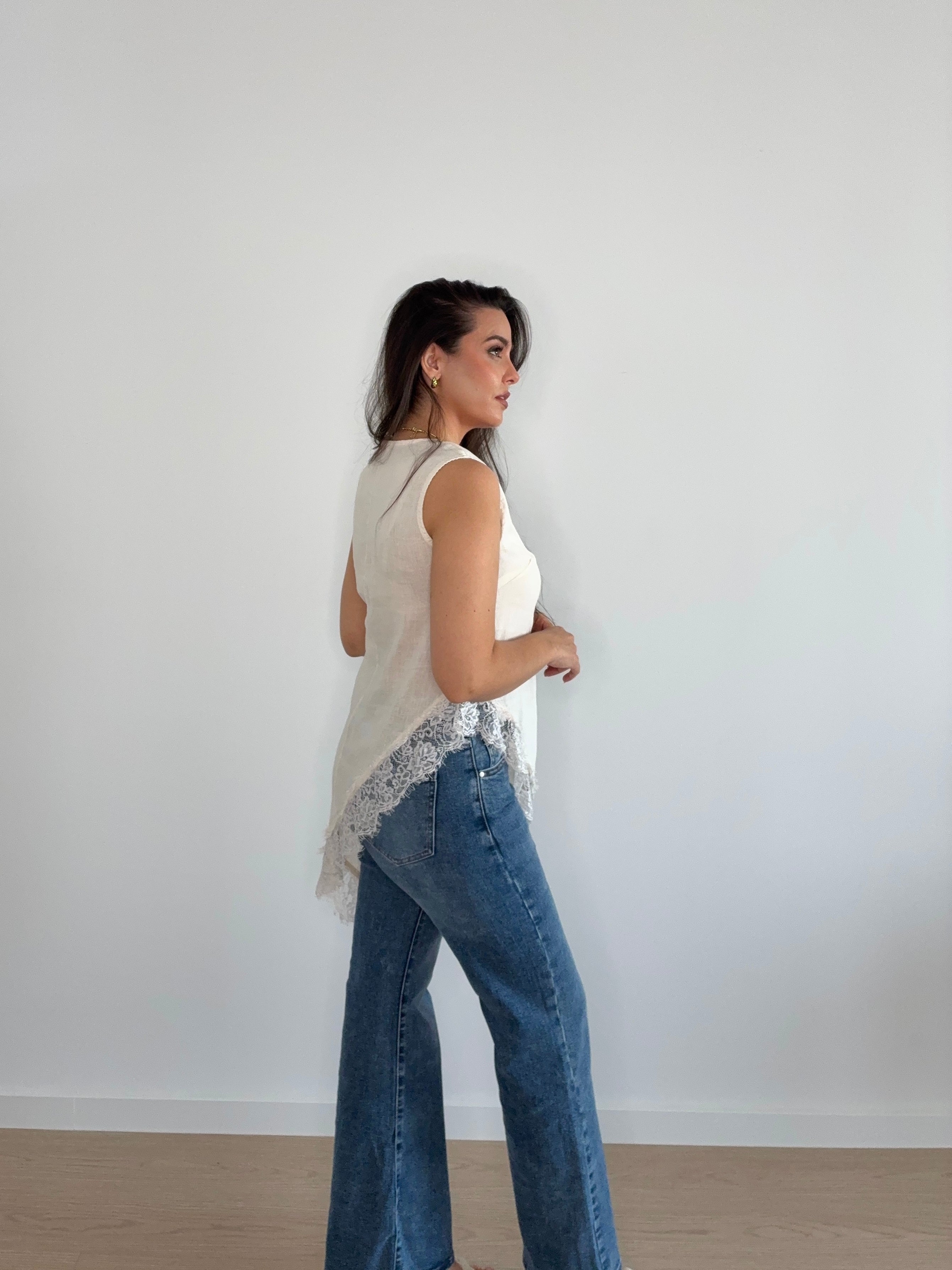 Blusa asimétrica de lino