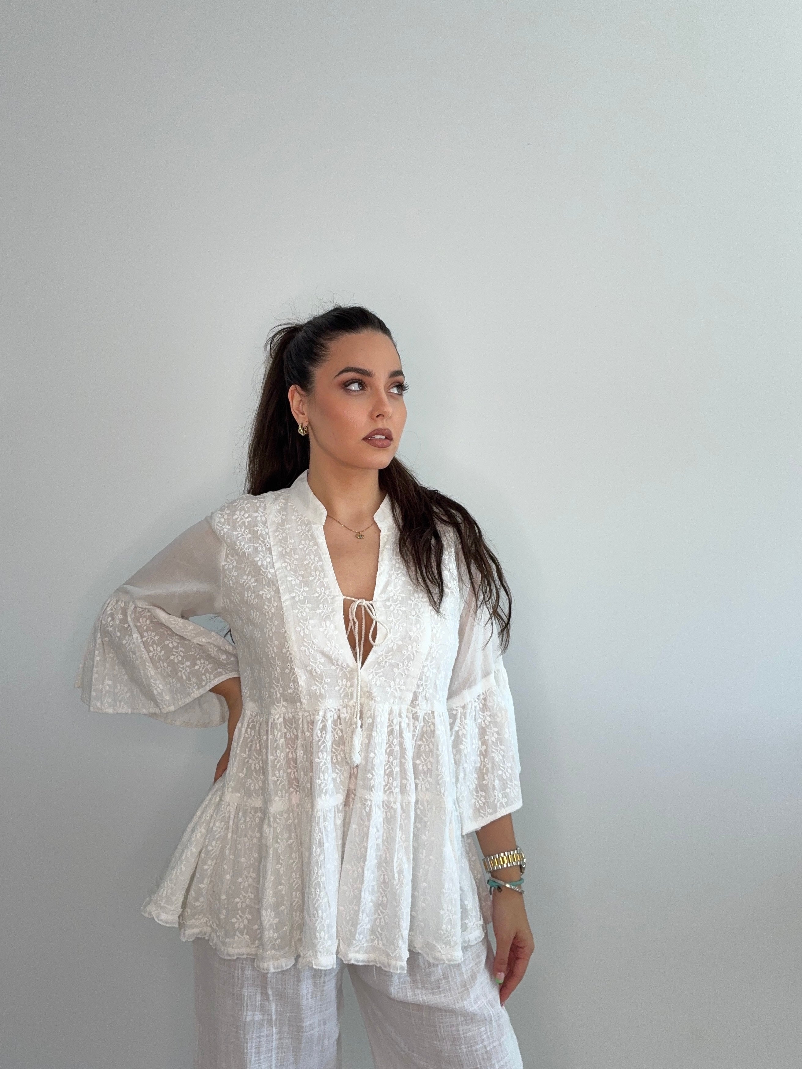 Blusa bohemia blanca