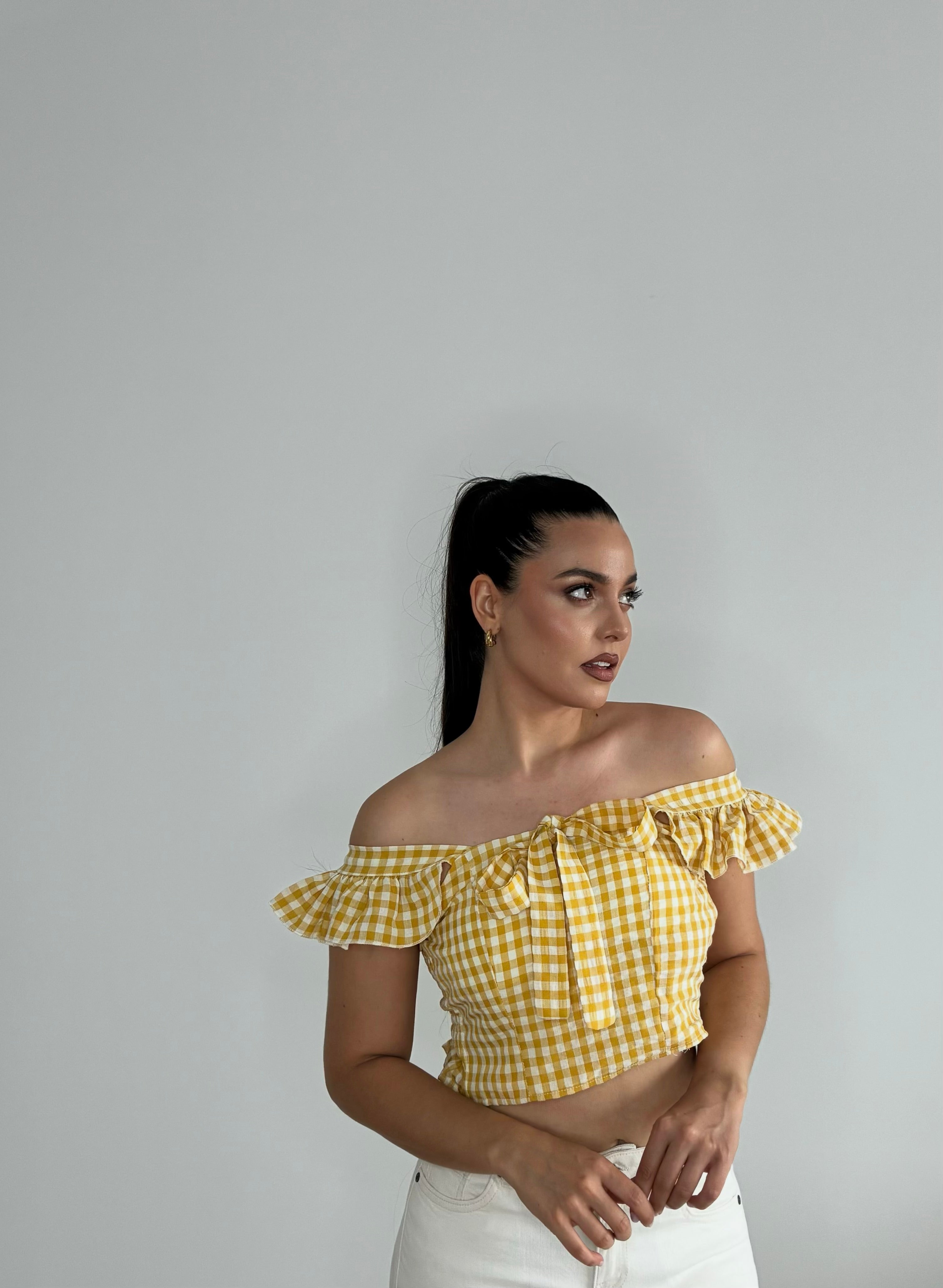 Top vichy amarillo