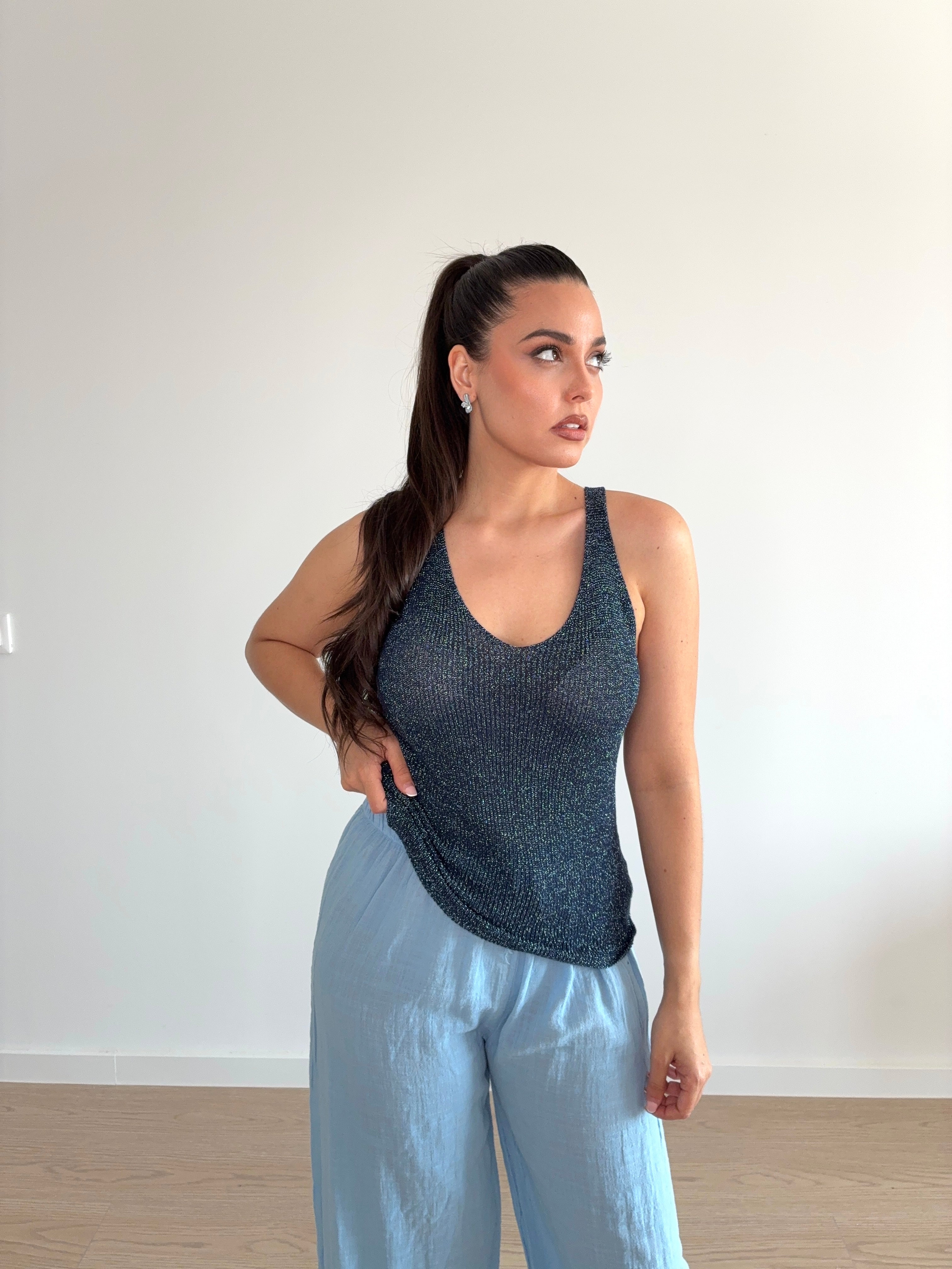 Blusa de hilo de brillo