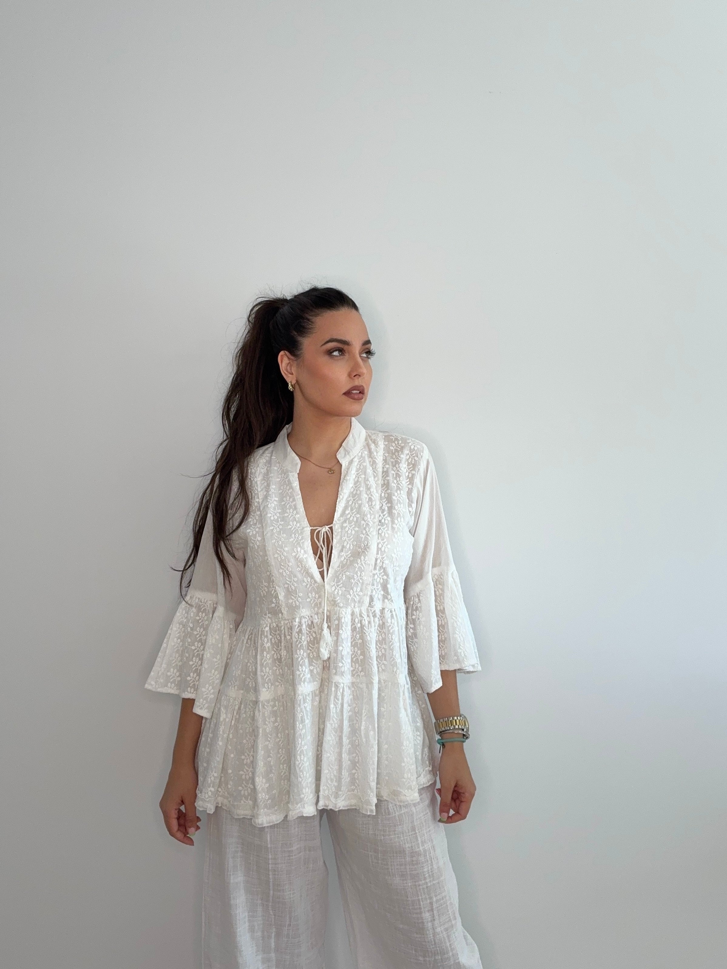 Blusa bohemia blanca