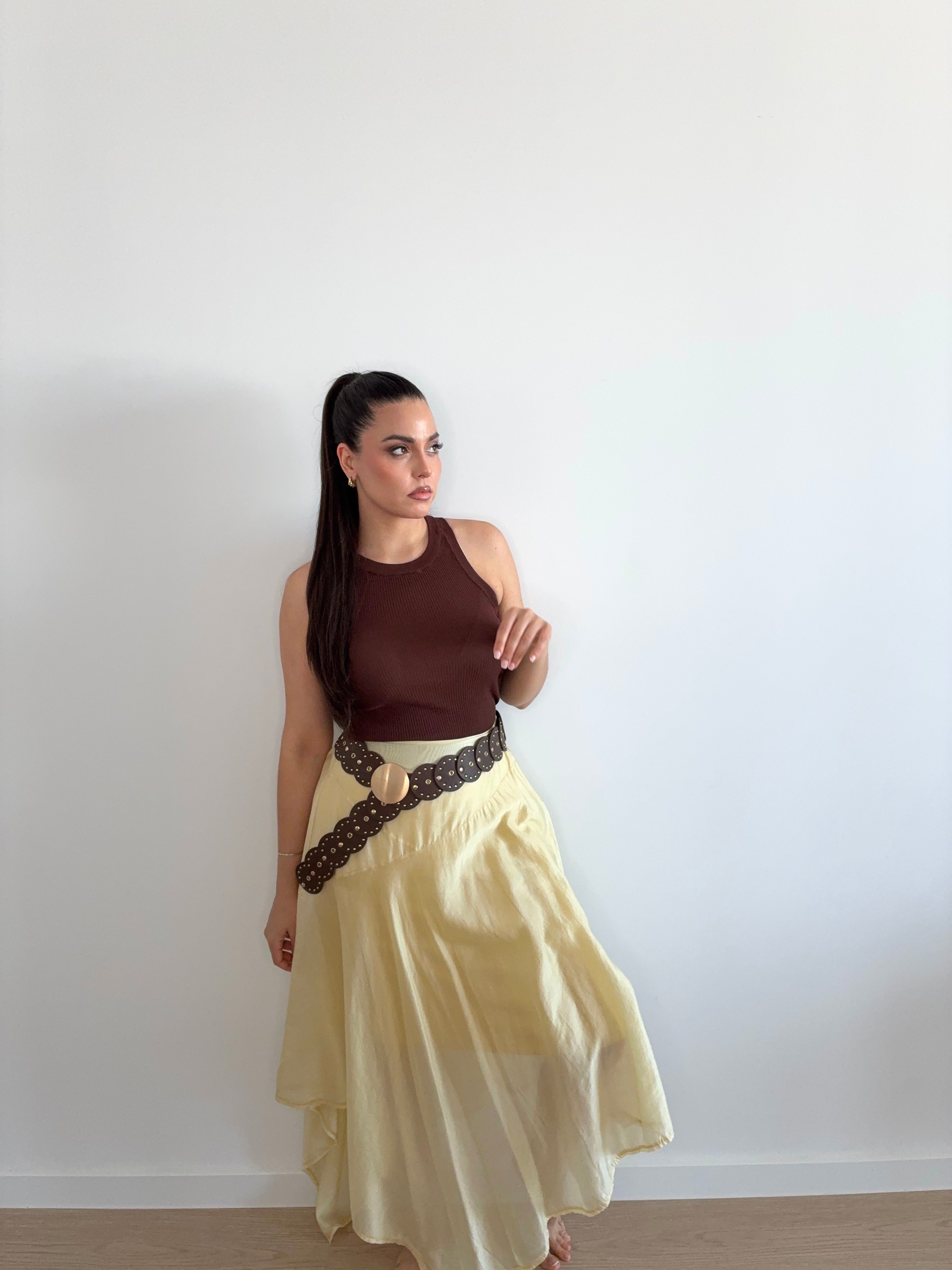 Falda de picos irisada
