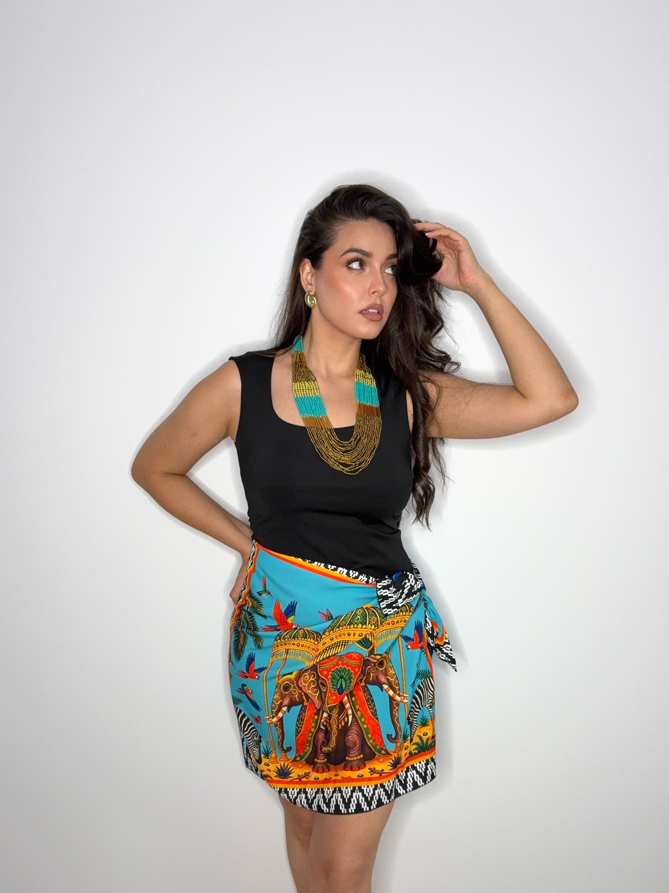 Falda pareo corto India