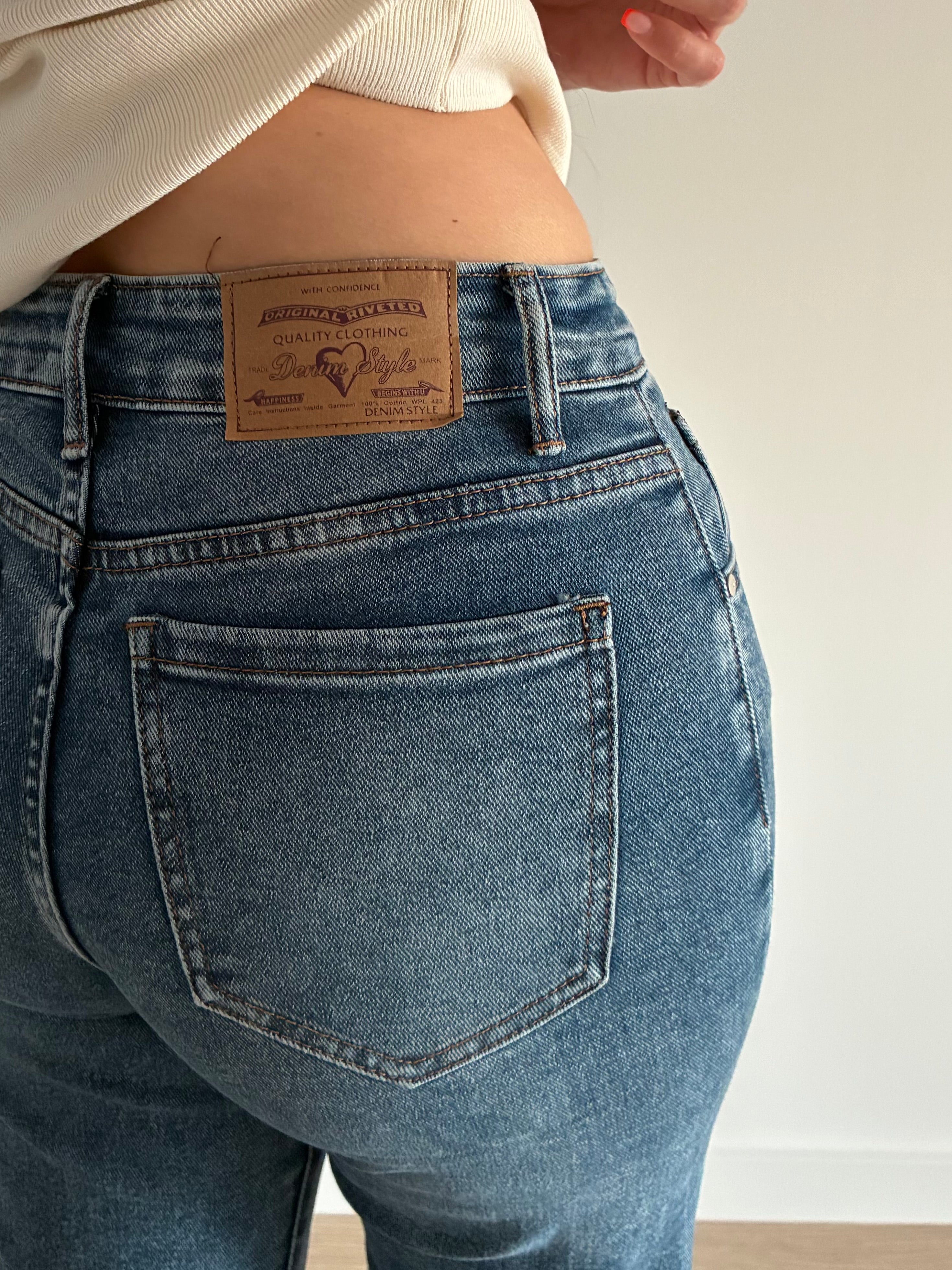 Pantalón Demin Wide Leg push pu