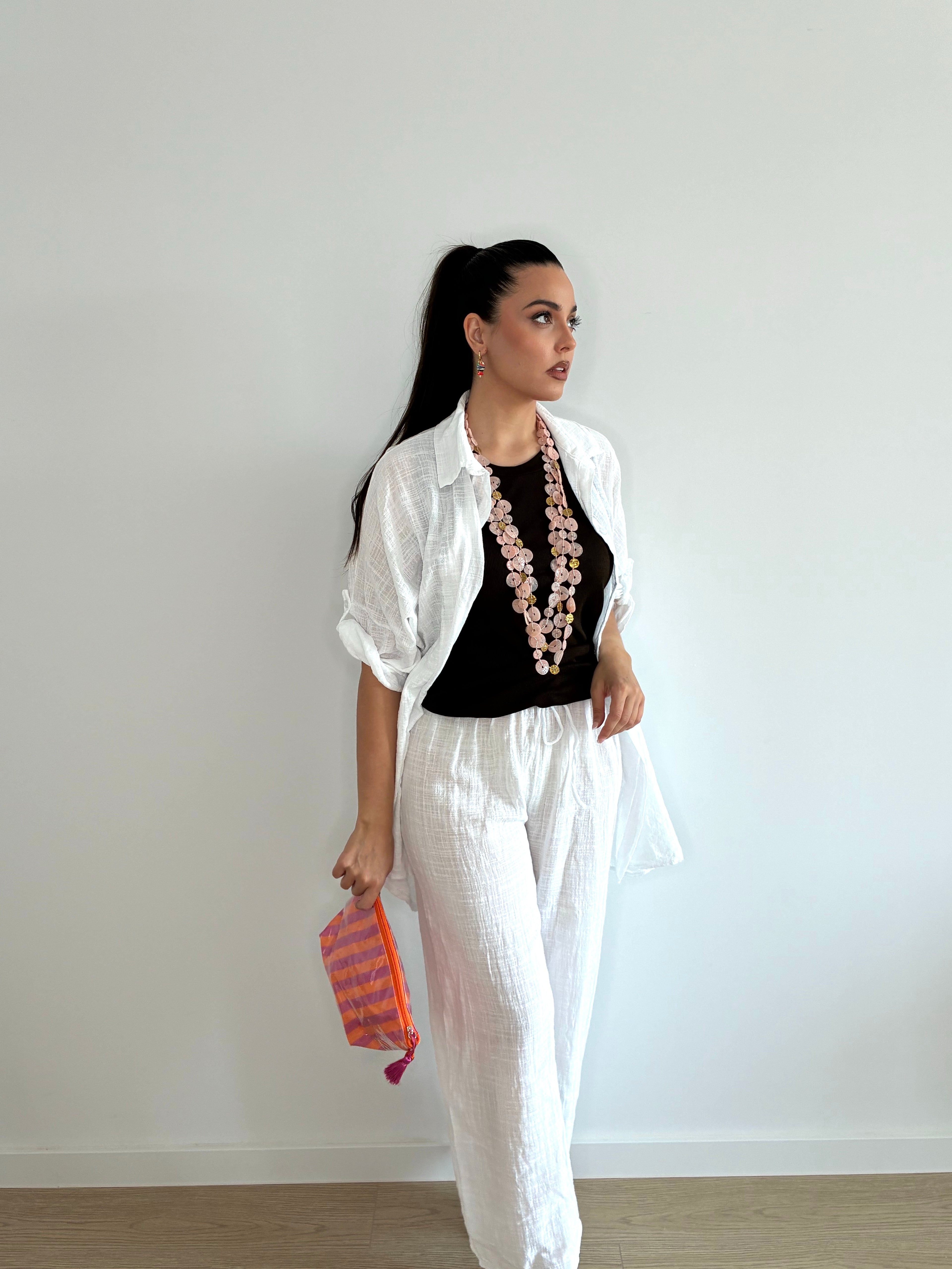 Camisa vestido blanca de lino