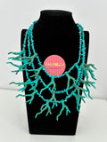Collar coral turquesa